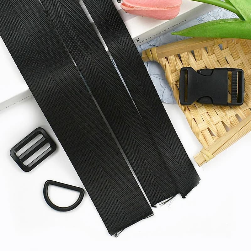 20-50mm 3/5 set cinturino in nylon fascia zaino in plastica fibbia chiusura a sgancio chiusura tri-glide anello scorrevole gancio collare per cani fai da te artigianale