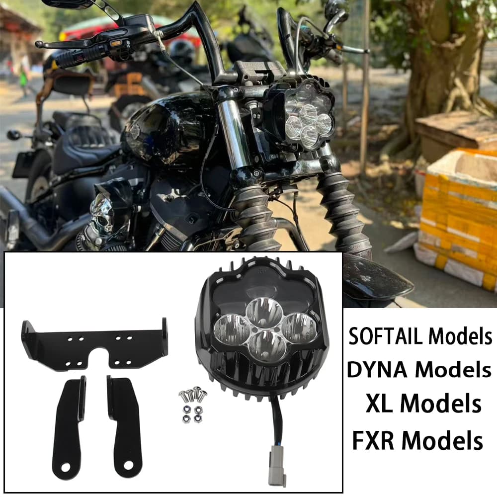 Faro a LED per moto con abbaglianti/anabbaglianti e luci diurne, ricambio per Harley M8 Softail Street Bob Low Rider S