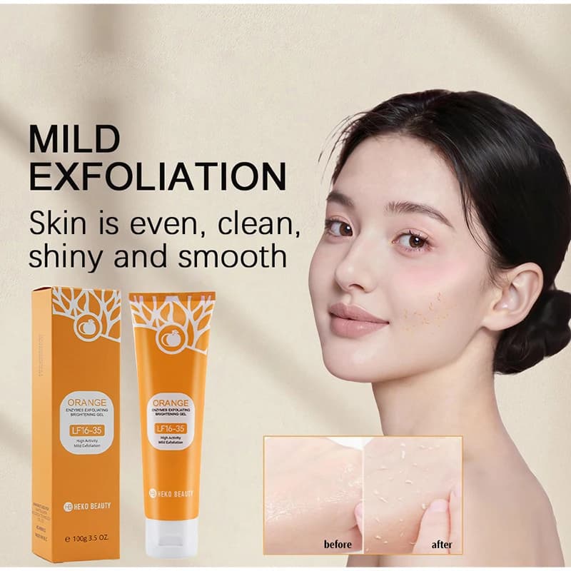 Gel esfoliante arancione alla vitamina C per scrub viso corpo pulizia della pelle Scrub viso arancione delicato Gel dalla consistenza liscia Illumina la pelle