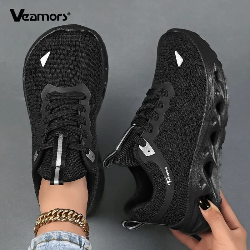 Women Wide Toe Mesh Running Sneakers Breathable Platform Walking Shoes Non Slip Casual Trainers for Jogging Traveling