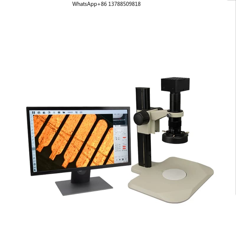 Microscopio di Ispezione Ultra HD 4K con Ingrandimento 15X-90x, Immagini in Tempo Reale a 60fps, Autofocus, Supporto per Display Esterno, IP53