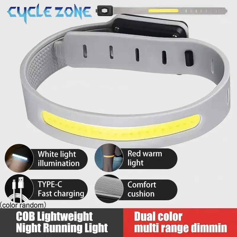 Fascia da braccio per corsa notturna COB Luce a LED Sport all'aria aperta Luci lampeggianti ricaricabili Cintura sicura Braccio Gamba Avvertimento Polsino Luce da ciclismo