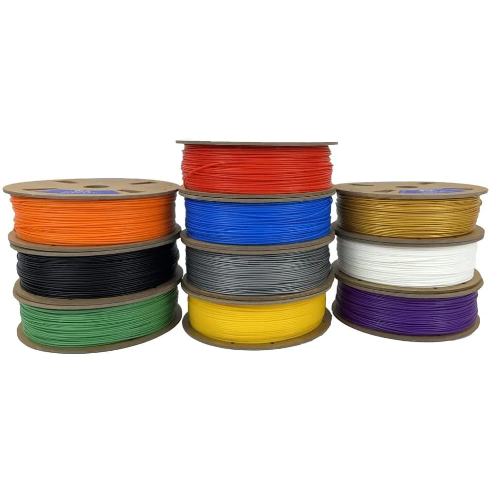 PLA Filament for 3D Printer 1.75mm Pack of 10 Assorted Colors 0.75kg Coil