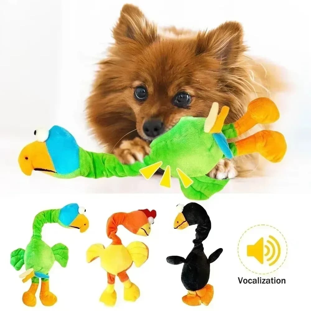 Giocattolo per cani a forma di pollo che urla, resistente, per mordere e schiacciare, per alleviare la noia e la tensione.