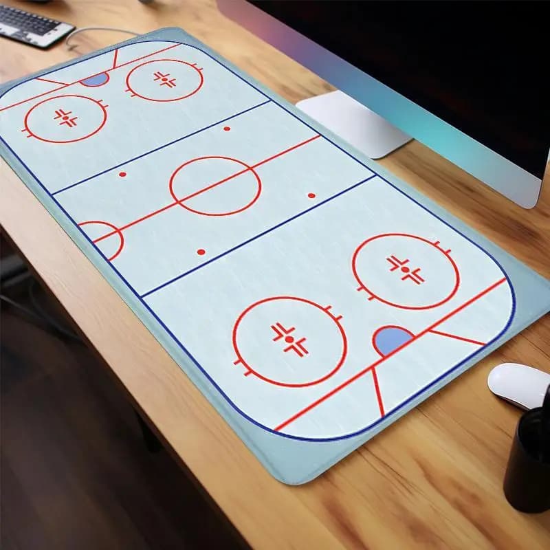 Tappetino per mouse da gioco XXL per hockey su ghiaccio, base in gomma antiscivolo, tappetino da scrivania per PC e laptop