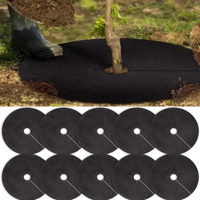 Tree Mat Mulch Mats Non Woven Weed Barrier for Landscaping Plant Base Protection Moisture Retention Outdoor