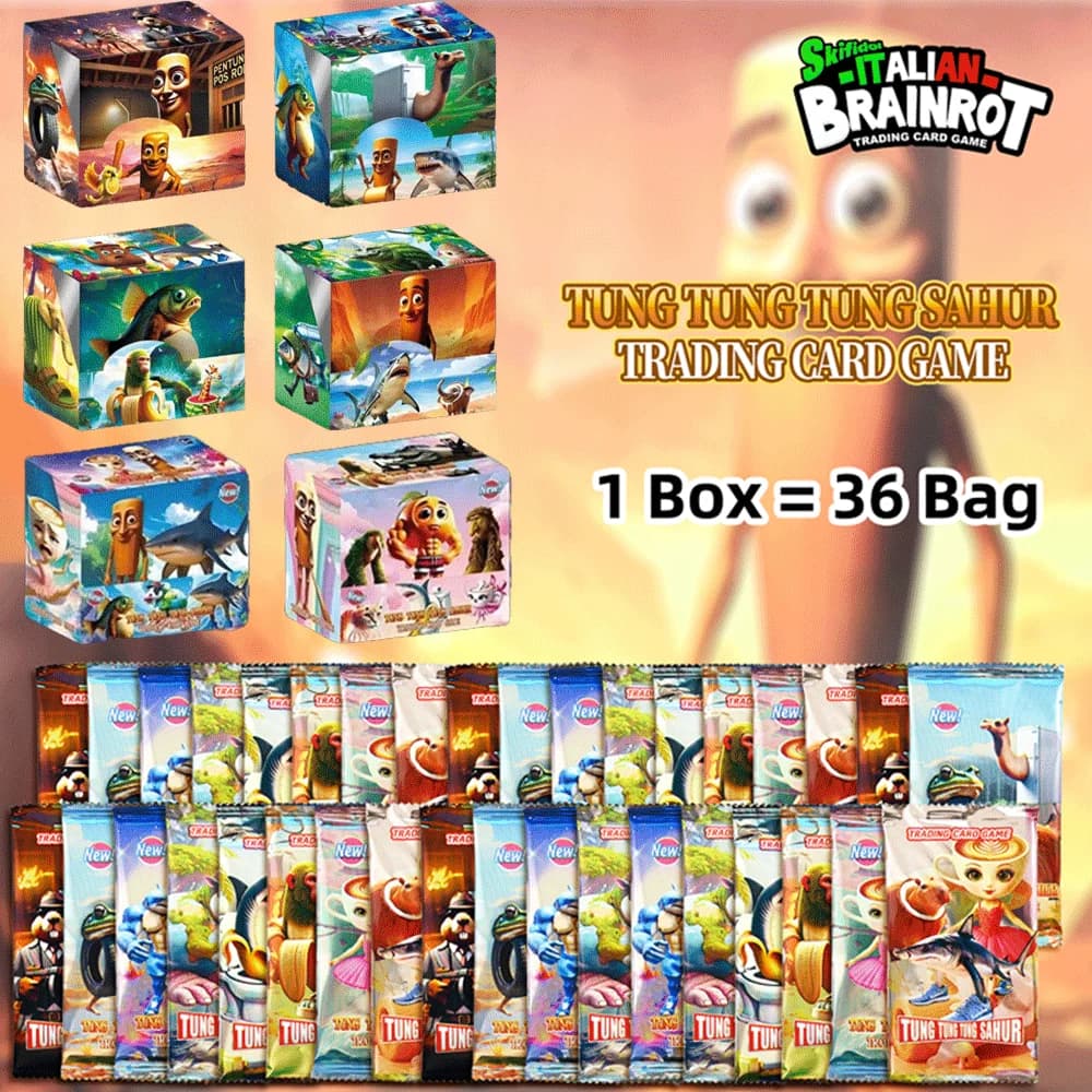 1 Set di carte Brainrot italiane della collezione Tungtungtung Carta Sahur Gioco di carte da battaglia Giocattolo per bambini Carte collezionabili Regalo di compleanno