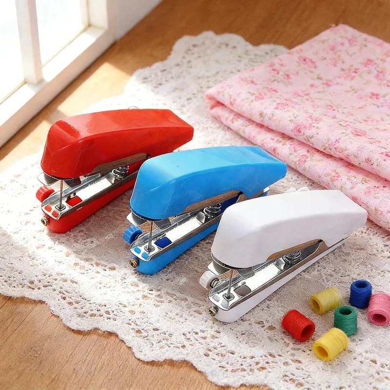 "Mini Portable Handheld Sewing Machine for Clothes - Manual DIY Stitching Tool for Home, Travel, and Fabric Repair"