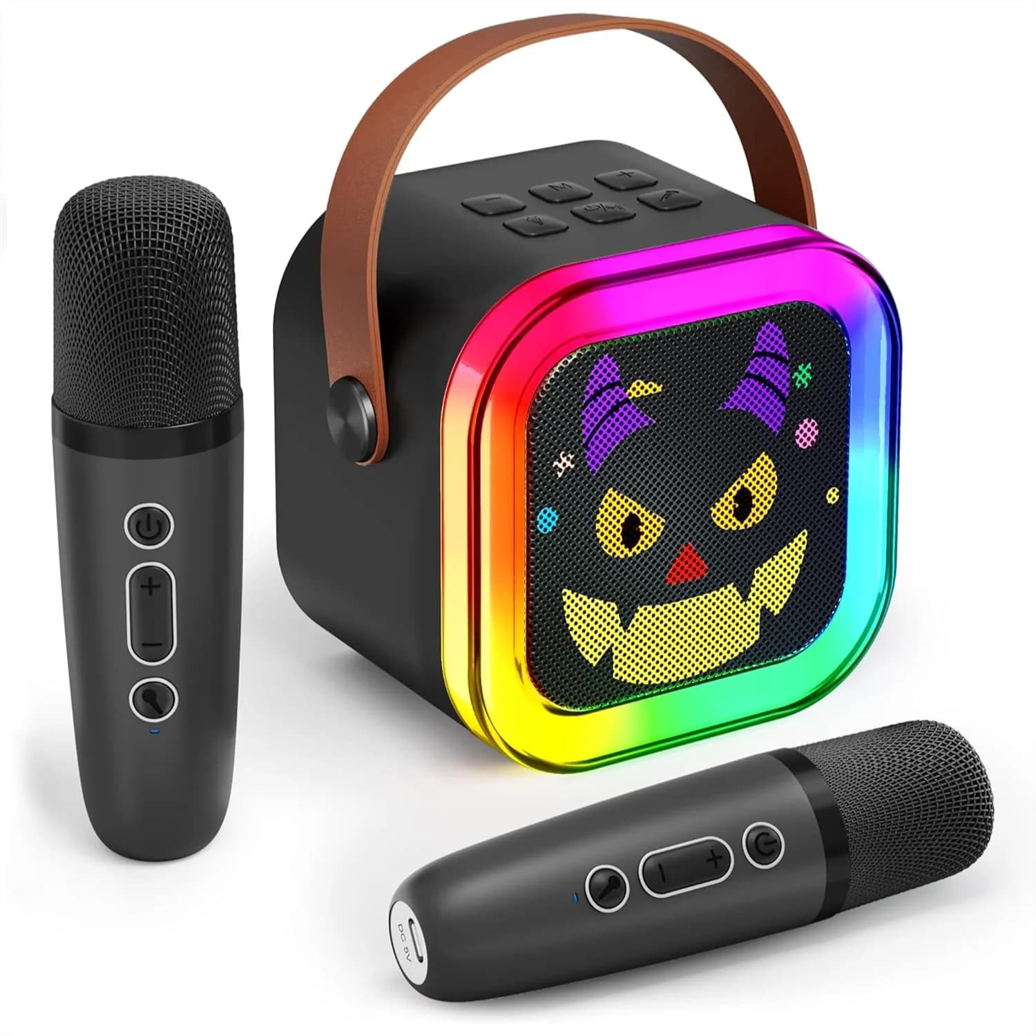 Mini Macchina per Karaoke con 2 Microfoni Wireless per Bambini - Altoparlante Bluetooth Portatile, Regalo Perfetto per Ragazzi e Ragazze