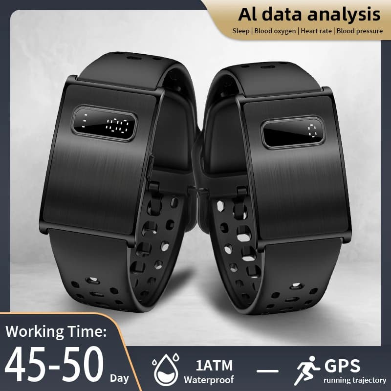 Nuovo Braccialetto Intelligente con Display Orario e Promemoria Chiamate, AI per la Salute, Pressione Sanguigna, Impermeabile, Lunga Durata della Batteria, Orologio Sportivo Intelligente per Android iOS
