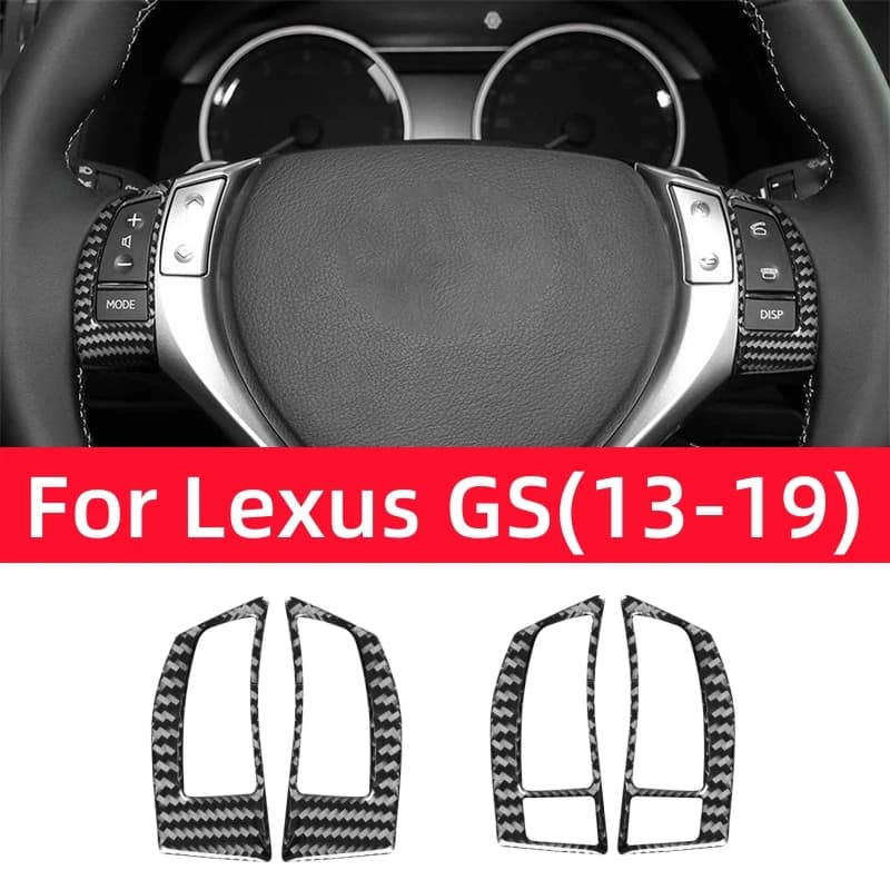 Interior Accessories for Lexus GS 2013-2019, Carbon Fiber Decorative Frame for Flying Buttons, Decoration Stickers