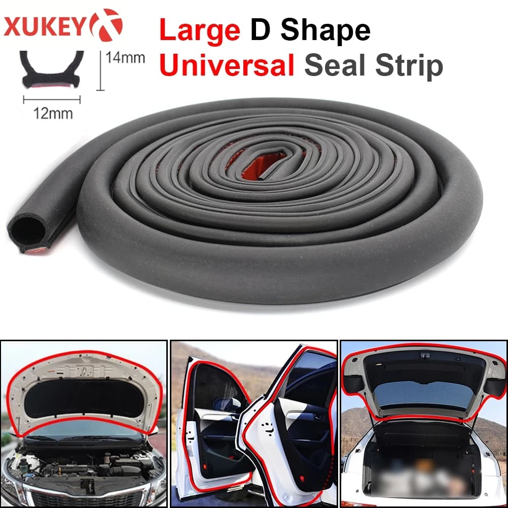 Striscia di tenuta per portiera in gomma per auto tipo D grande guarnizione di tenuta isolamento acustico universale EPDM impermeabile per Honda Kia VW Opel Ford