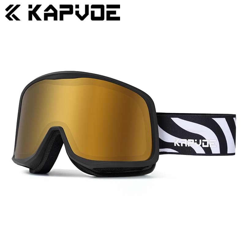 Kapvoe Ski Goggle Snowboarding Glasses Skiing Mask Men Women Anti-Fog Lens Eyewear Kit UV400 Protection Snow Snowmobile Adult