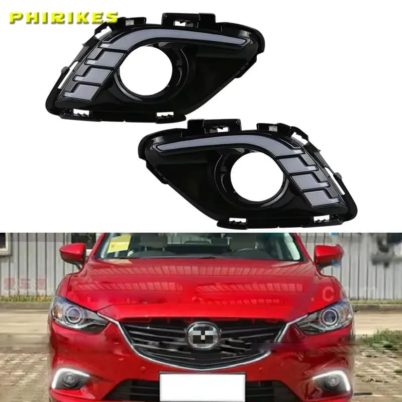 Segnale di svolta e relè stile dimmerabile 12V LED auto DRL luci di marcia diurna con foro fendinebbia per Mazda 6 Atenza 2013 2014 2015