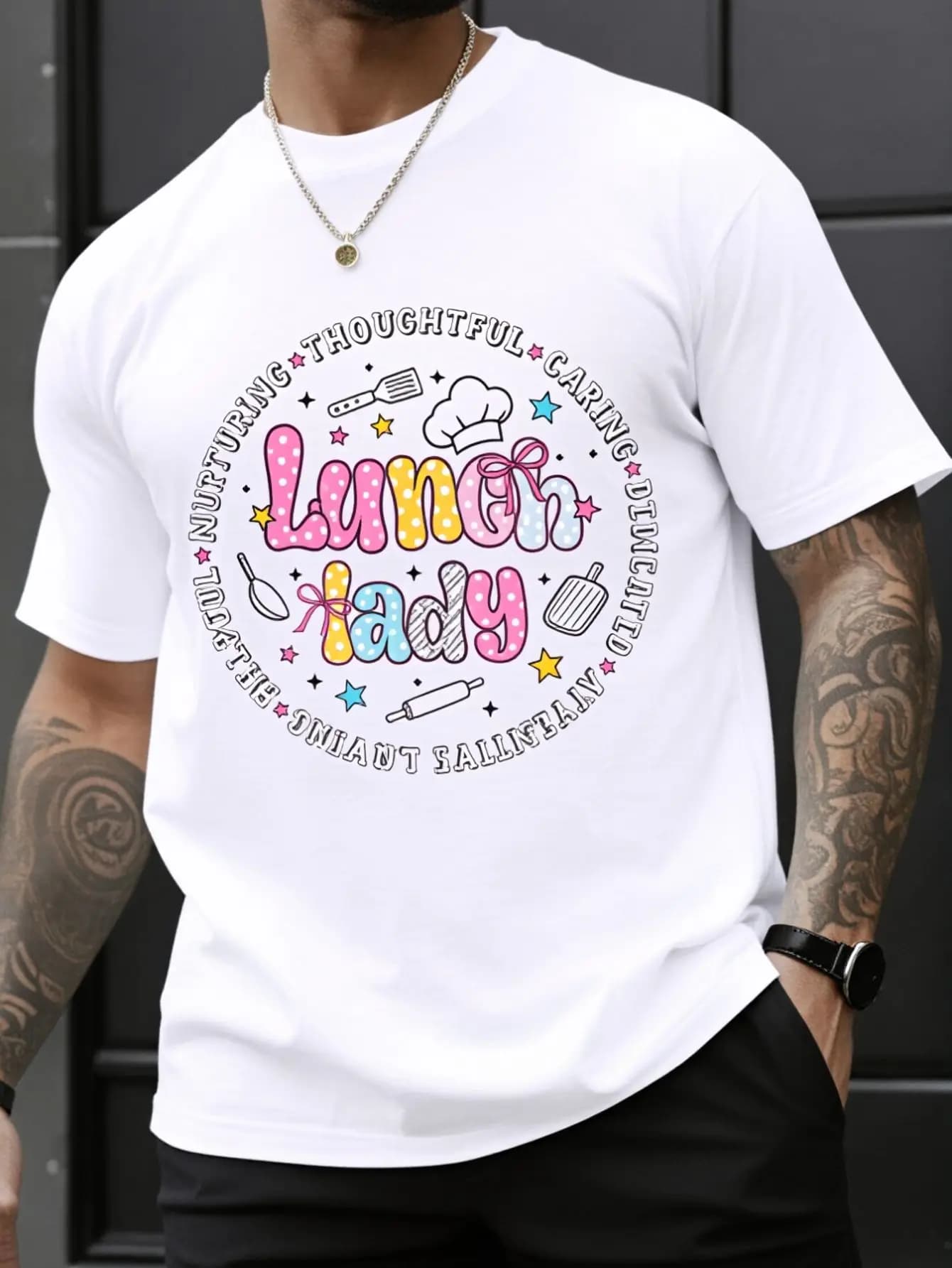 Cafeteria Crew Lunch Lady Pink Bow Back To School T-Shirt