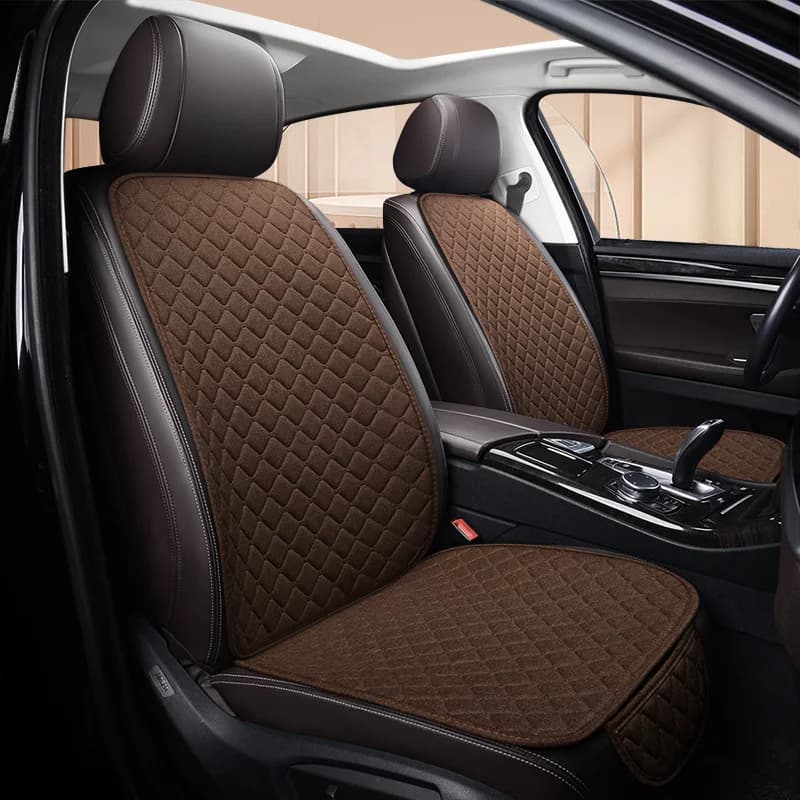 Anti-Scratch Linen Car Seat Covers Universal Fit Air Permeable Auto Seat Mat Comfort Driving Cushion For Sedan SUV Truck