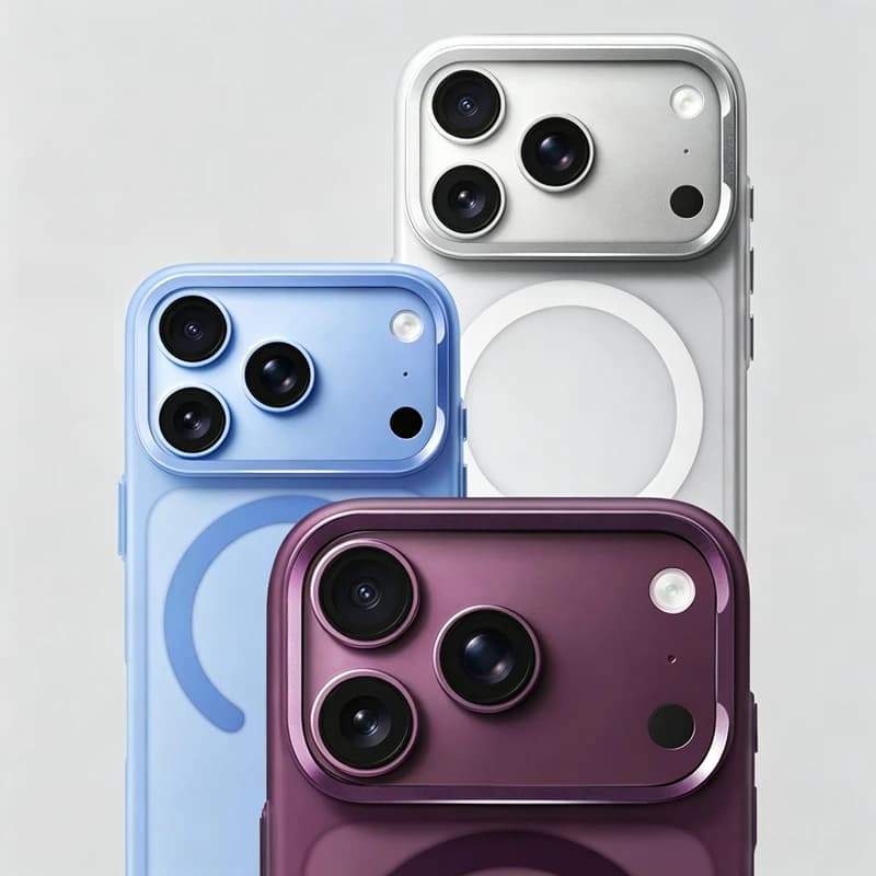 Alloy Lens for MagSafe Phone Case for iPhone 17 17Pro Max 16 Pro 15 Magnetic Wireless Charging Ultrathin Matte Hard PC Cover