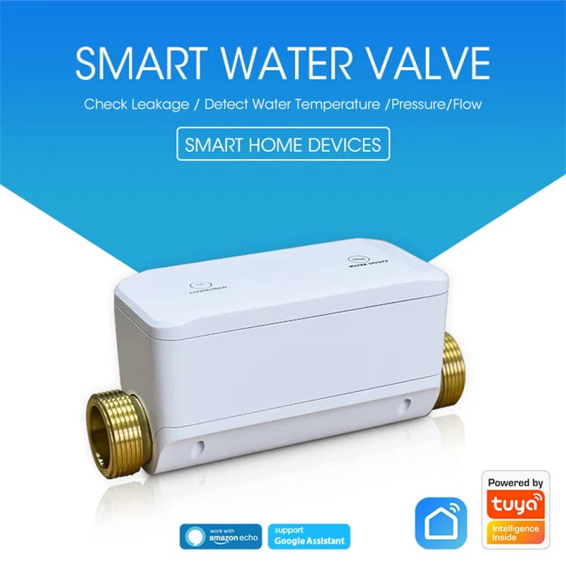 Tuya Smart WiFi Water valve APP On/off control Water pressure measurement/flow/temperature monitoring Water consumption