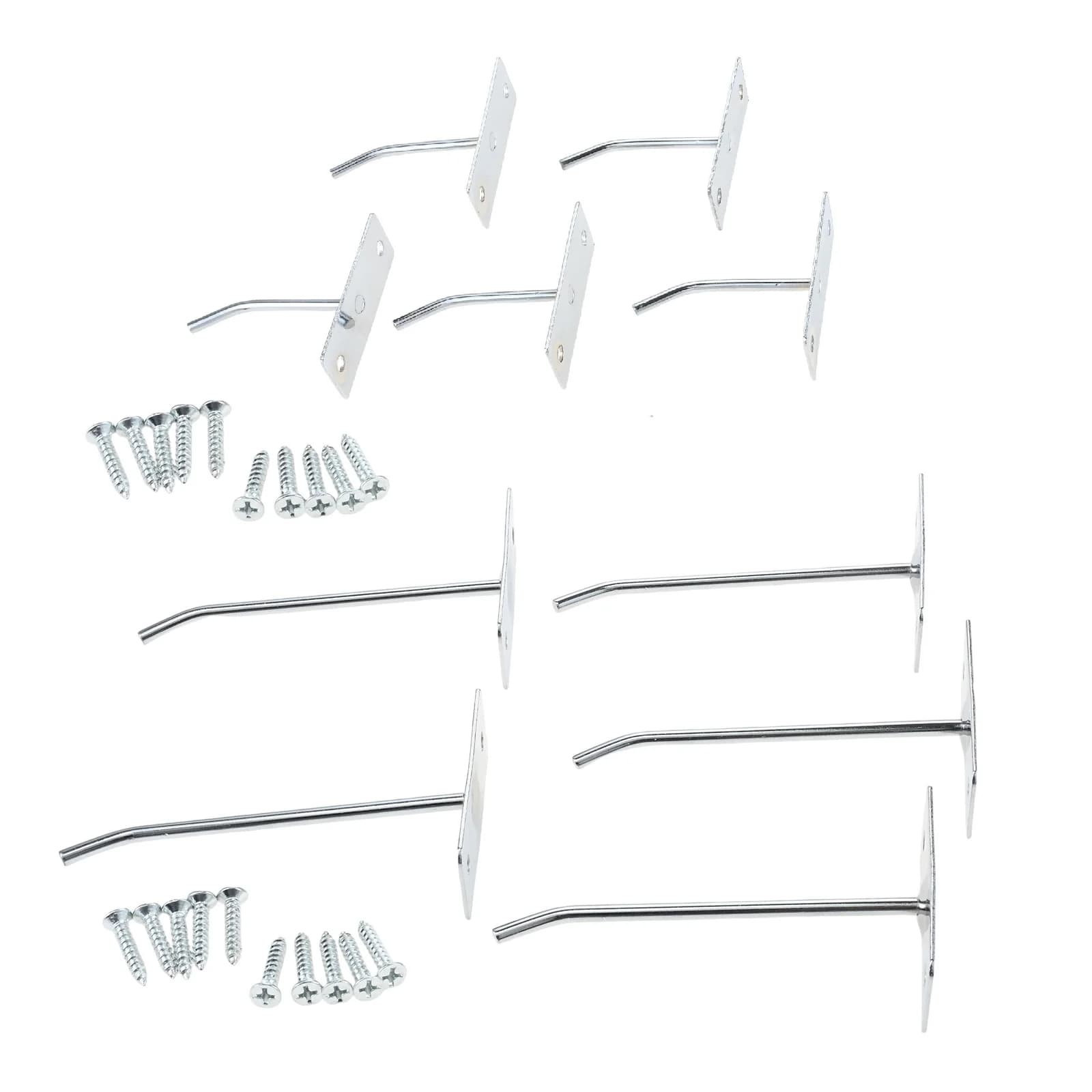 10pcs Wall Hooks + Screws Bent Emd Anti-Drop 5/10cm Smooth Surface Hanging Garage Tools Kitchenware Cup Coat Hat Bag Garden Hose