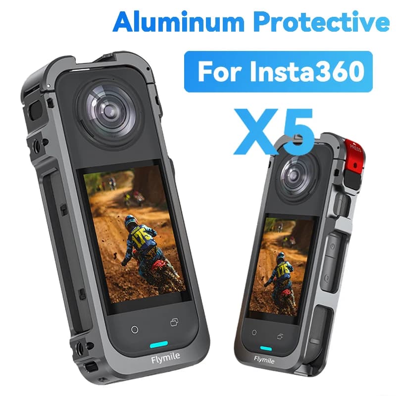 Gabbia per conigli con struttura magnetica in metallo per custodia protettiva Insta 360 X5 con staffa di espansione 1/4 per pattino freddo Accessori per action camera