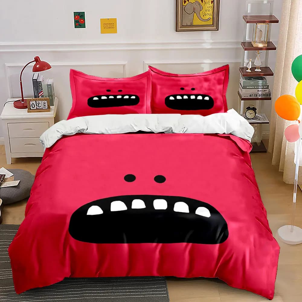 "Creative Monster Art Decor Set" Bedding Set with 1 Duvet Cover 2 Pillowcases Single Double King Queen, Gift