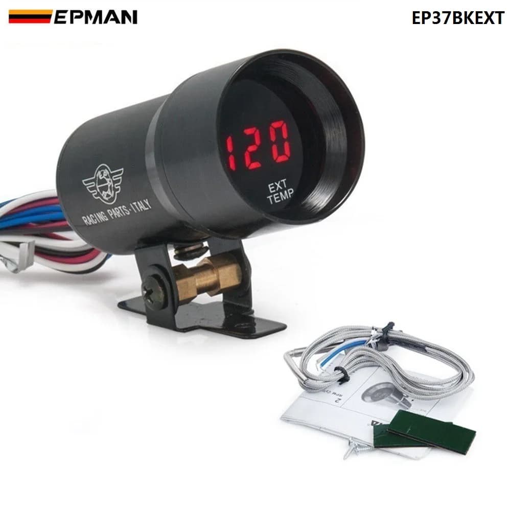 Indicatore Digitale Temperatura Gas di Scarico EGT 37mm Stile Shift Light Rosso LED Nero per BMW e3 EP37BKEXT