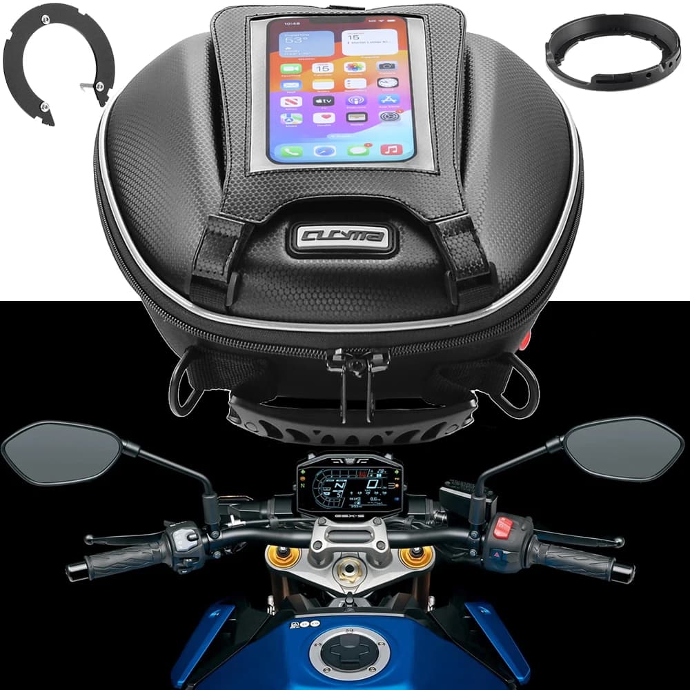 For SUZUKI HAYABUSA GSXS 750/1000 GSX-R GSR 600/750 GSXS750 GSR750 GSX1300R Motorcycle Quick Lock Racing Backpack Tank Bag Lugga