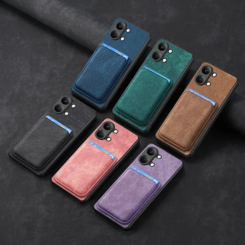 Custodia in pelle magnetica per MagSafe per Poco X8 Pro Max X8pro, con portacarte e protezione anti-impronta per Redmi Turbo 5 Max