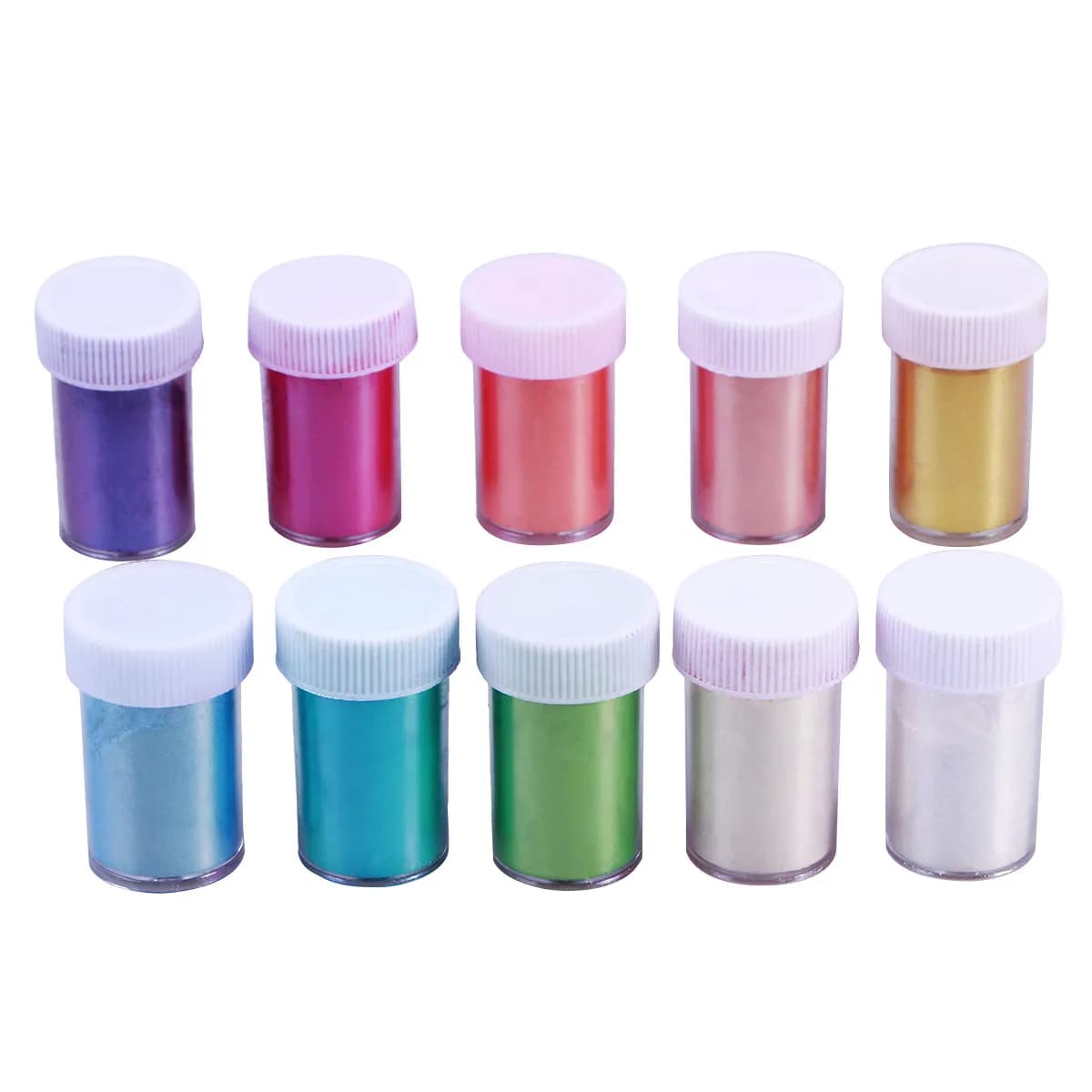10 Pezzi di Polvere di Mica Pigmentata, Facile da Miscelare, Effetto Brillante per Sapone Fatto a Mano, Ombretto, Blush, Nail Art, Rossetto