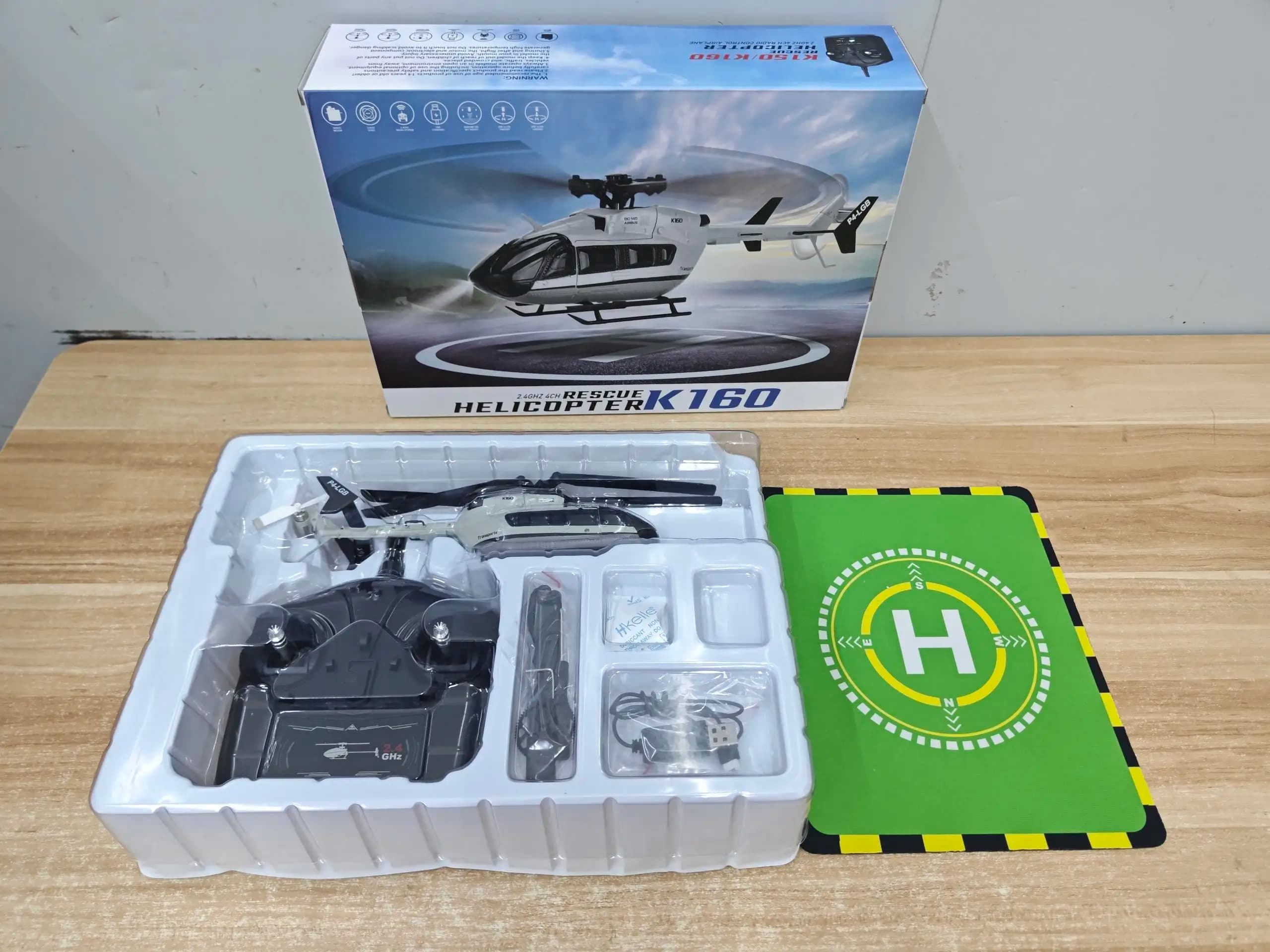 Weili K160 Aileron a quattro vie Elicottero senza spazzole ad altezza fissa Modello di aereo Ec-145 Simulazione Rc Modello da collezione Regalo