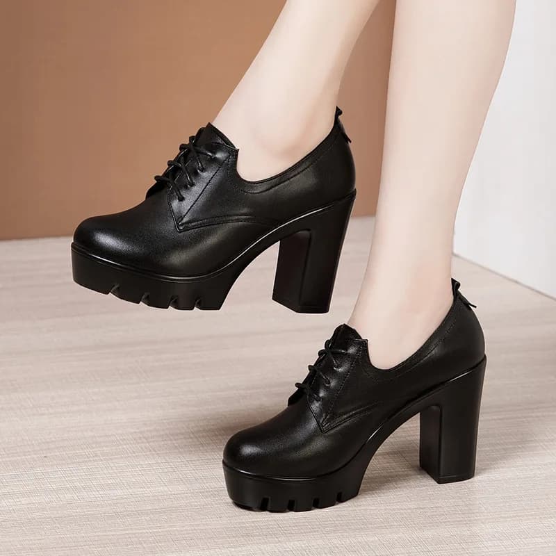 Tacchi Alti da Donna Autunno 2023 Nuovi con Lacci e Plateau, Misura 32-43, Scarpe da Ufficio e Stivali da Donna