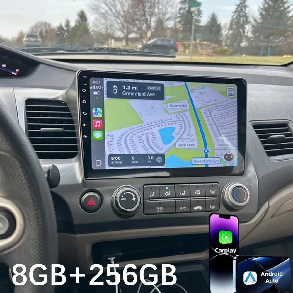 Wireless Carplay Android 15 Autoradio Per Honda Civic 2005-2012 8Core Android Auto GPS di Navigazione Lettore Multimediale DSP Stereo