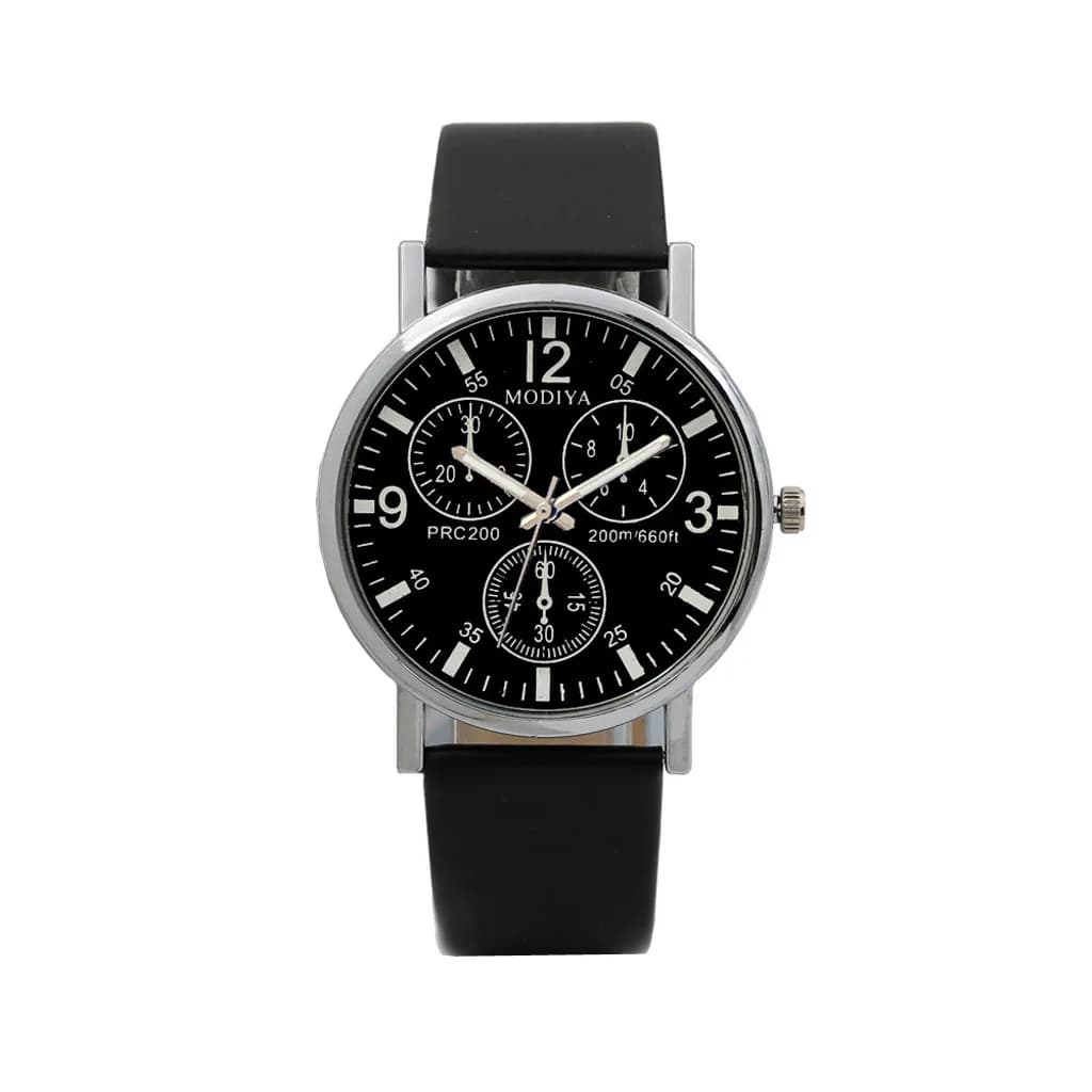 Men's Watch Quartz Wrist Watch Blue Glass Wrist Watch