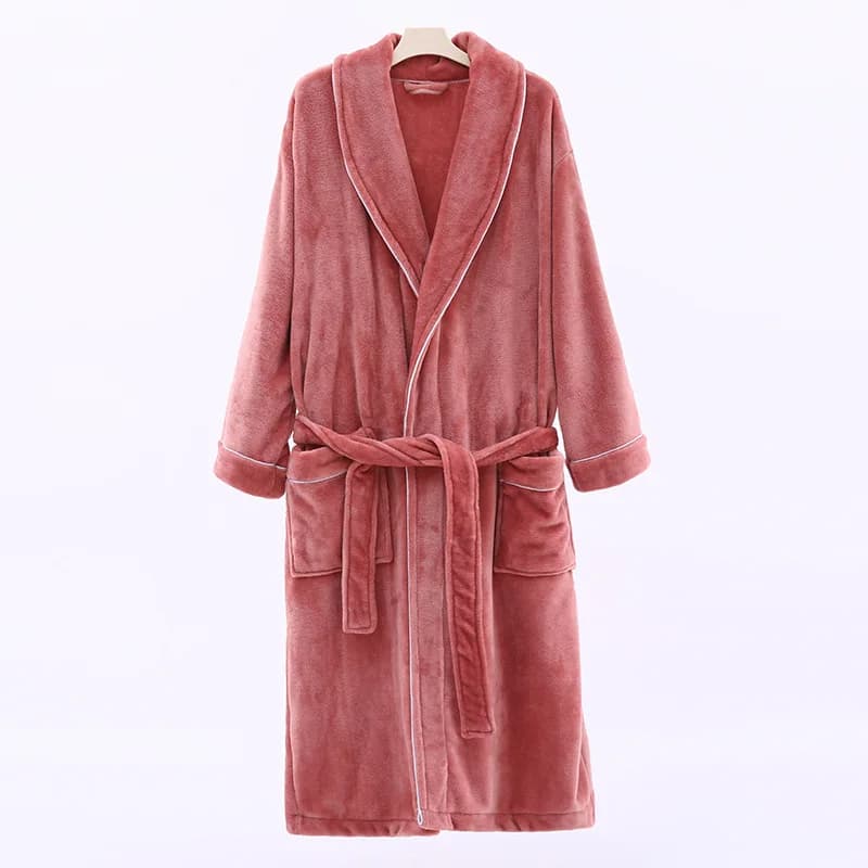 Couple Women Sleepwear Bathrobe Unisex Flannel Velvet Long Warm Home Wear Long Sleeve Thicken Home Clothes Daily Loungewear