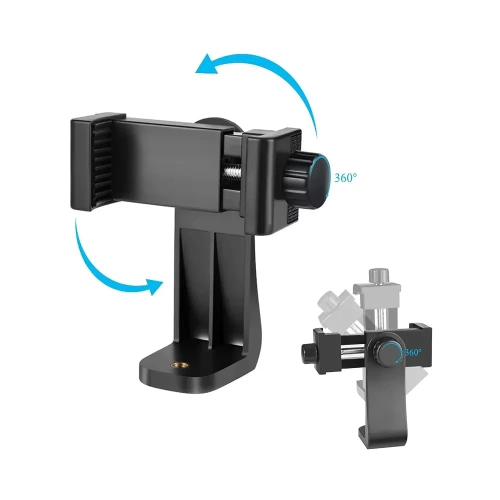 Supporto universale per telefono con vite da 1/4 per treppiedi, montaggio verticale compatibile con iPhone, Xiaomi, Huawei, supporto da scrivania. ​