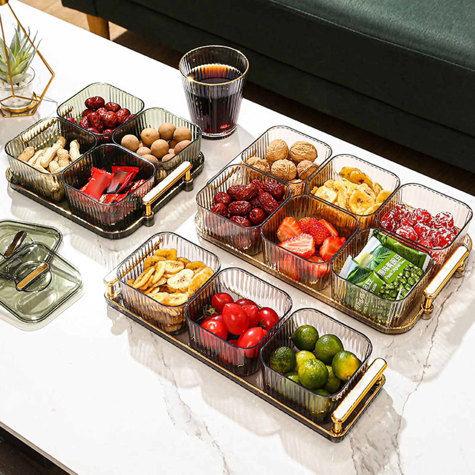 Vassoio Divisorio Creativo ed Elegante, Moderno e Decorativo per Servire Antipasti, Dessert, Cupcake in Soggiorno
