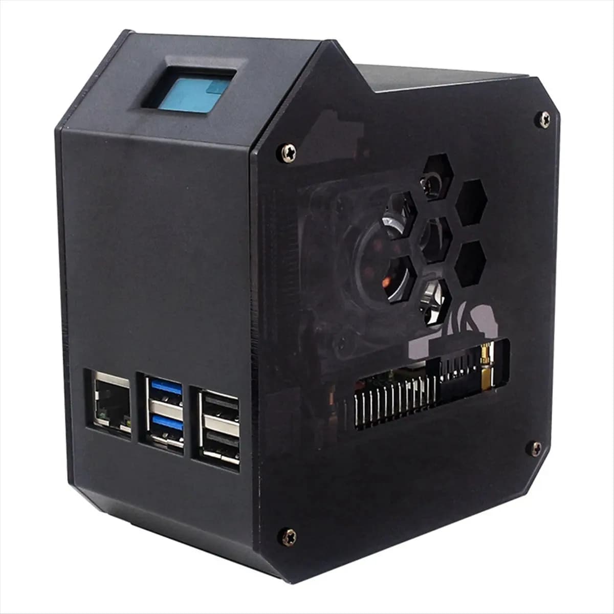 Kit Ventola Mini Tower A46U per Raspberry Pi 5 con Porta JST a 4 Pin e Display OLED da 0,96 Pollici