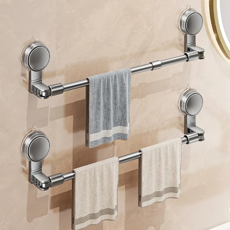 Asta estensibile Ventosa Portasciugamani Bagno Portaoggetti a parete Porta asciugamani da bagno Gancio da cucina per WC unipolare