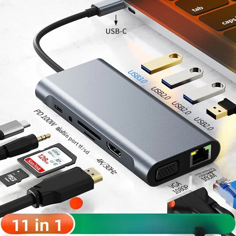Docking Station 11-in-1 Type-C per Mac, Espansore Multi-interfaccia per Laptop, Docking Station e Hub USB 2026