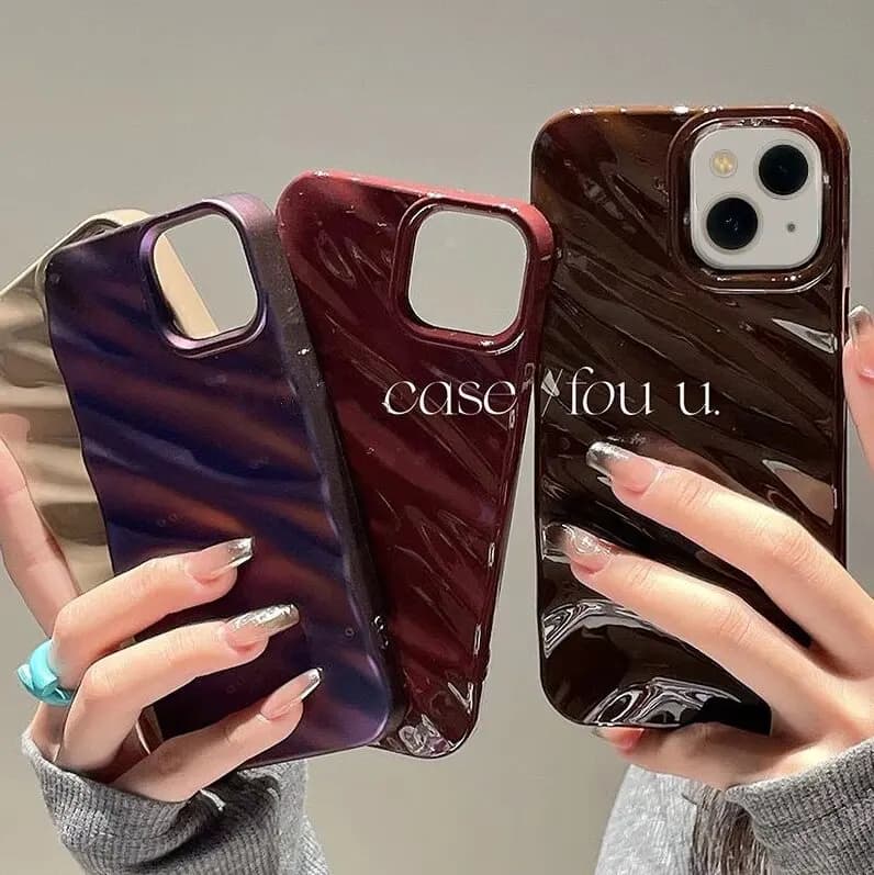 Custodia per telefono color caramello con motivo ondulato per iPhone 13 Custodia per iPhone 14 15 Pro 11 12 Pro Max X XR XS 7 8 Plus SE Custodia morbida antiurto