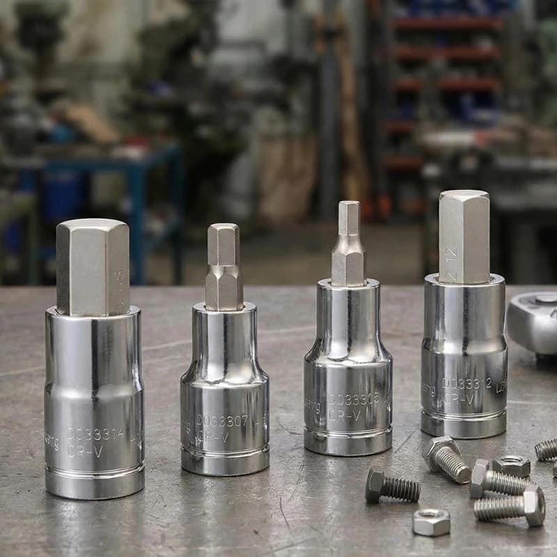 12.5mm Series 58mm Hex Socket Set - Chrome Vanadium Steel & S2 Bits, 4-17mm Sizes, High Hardness, Durable Precision Tool