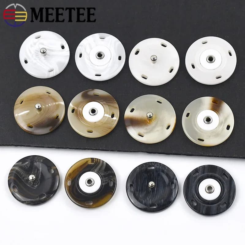 20/50Pcs 18/21/25mm Black White Resin Snap Buttons Invisible Fastener for Women Overcoat Jacket Sweaters DIY Sewing Accessories