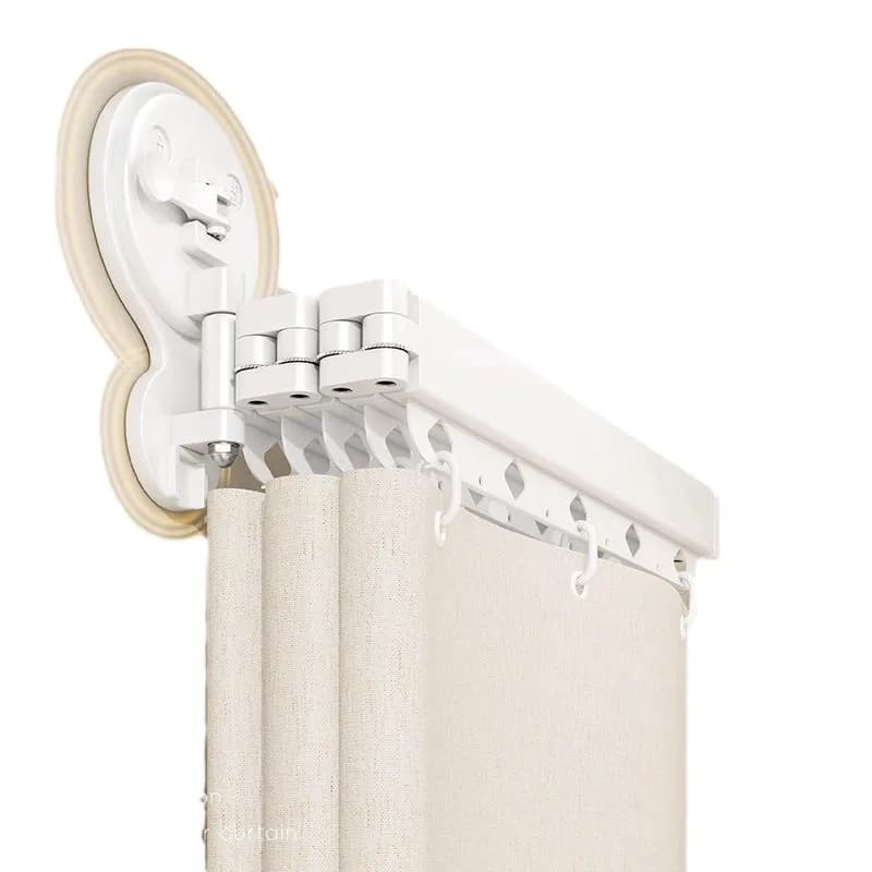 Asta pieghevole a ventosa, tenda da doccia non perforante, bagno, tenda divisoria invisibile, stendino, balcone retrattile