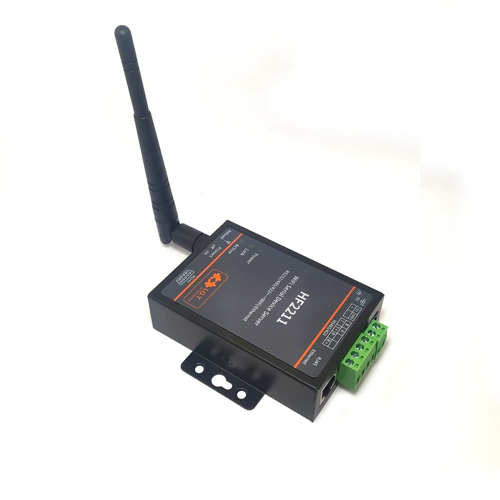 Server di Dispositivi Seriali WiFi HF2211 RS232 / 485 / 422+ con Adattatore, Cavo Seriale e Antenna