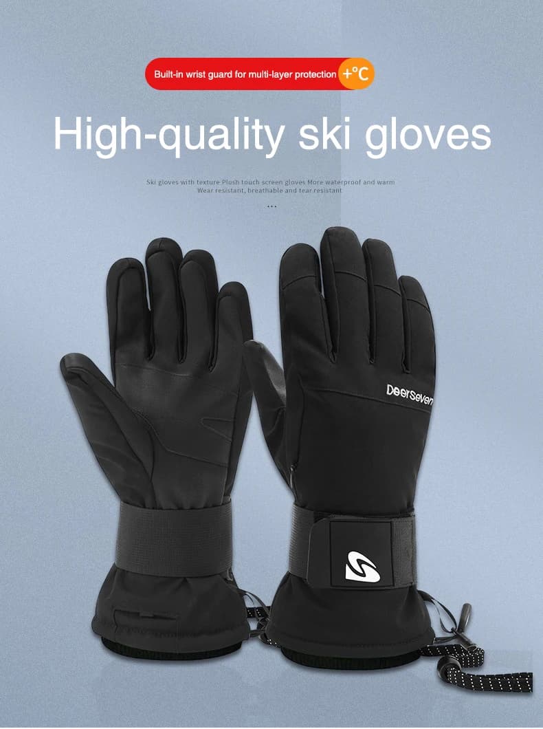 Guanti da sci invernali isolati 3M - Guanti da esterno ispessiti impermeabili in Kevlar con supporto per il polso integrato (uomo/donna)