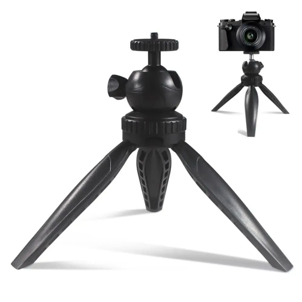 Treppiede Mini per Proiettore con Base Robusta in Plastica, Supporto Universale Regolabile Nero per Fotocamera e Proiettore