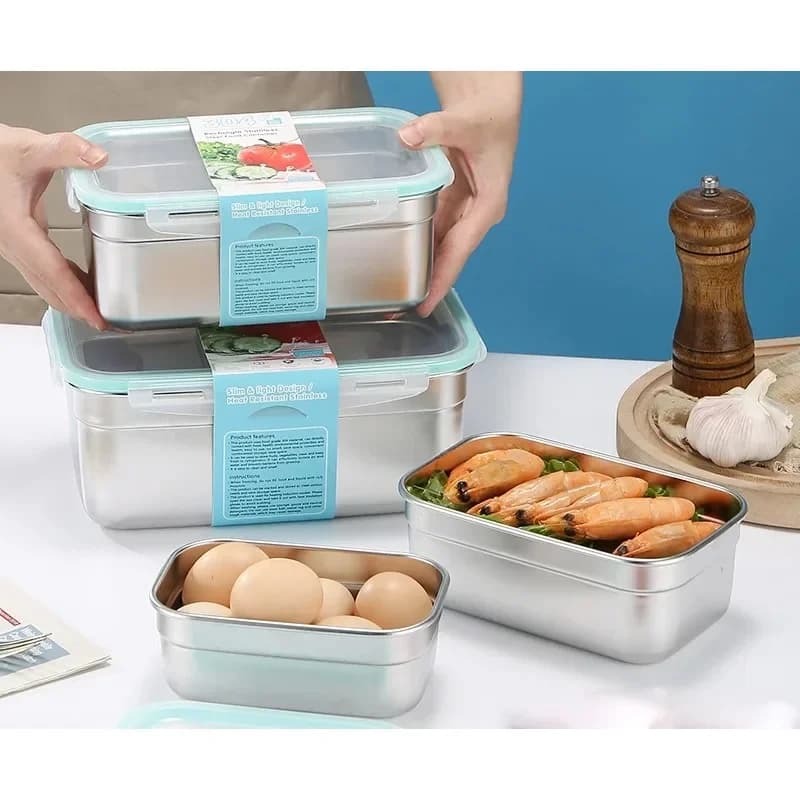 304 Stainless Steel Leak Proof Freezer-Safe Lunch Box 1500ml BPA-Free Eco-Friendly Food Storage Container for School Meal Prep