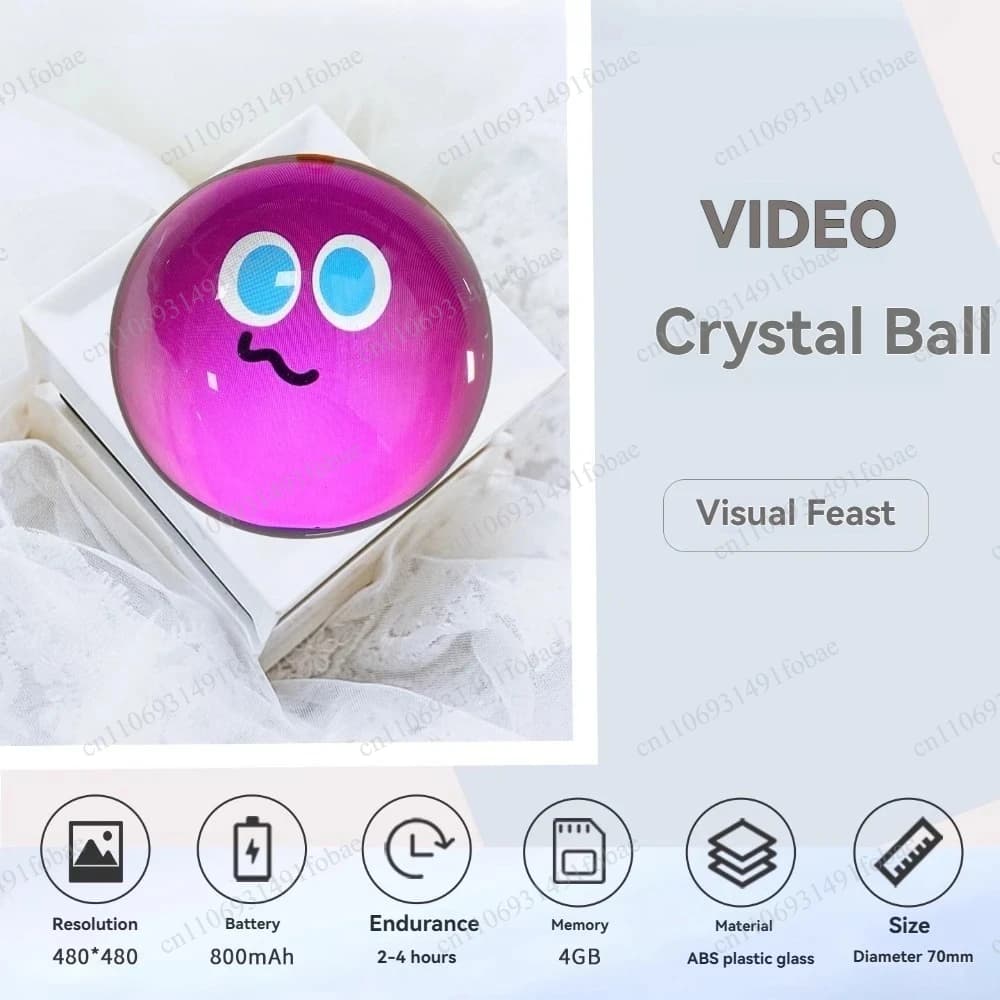 Video Crystal Ball Diy Lamp Spherical Pixel Display Customizable Video and Sound Idols Fans Support Ball Desktop Decoration Gift