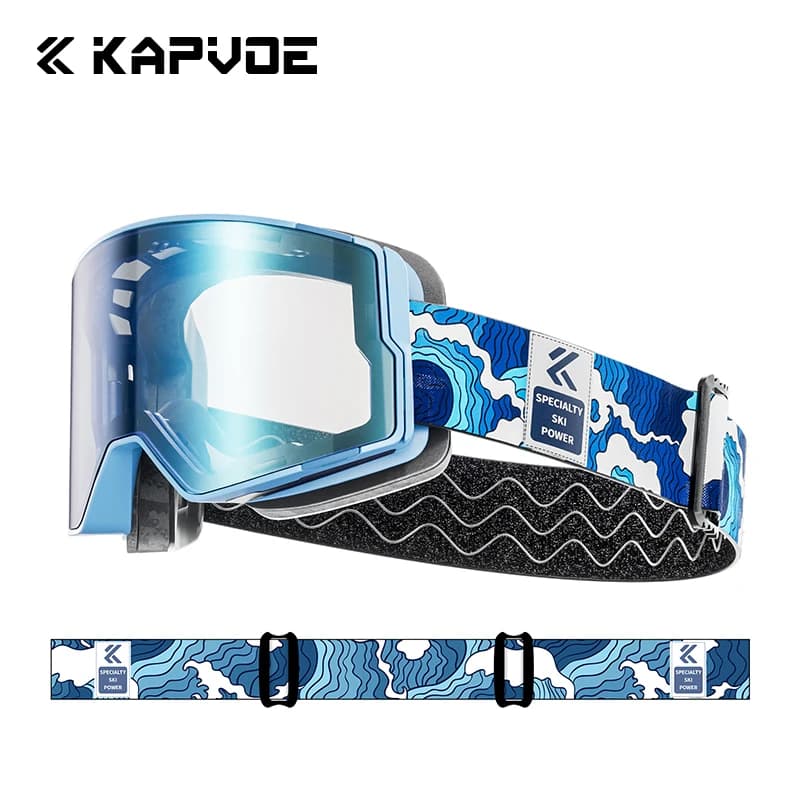 Kapvoe Occhiali da sci fotocromatici Uomo Donna Antiappannamento UV400 Lente magnetica Inverno Snowboard Occhiali da neve Uomo Donna Adulto Gioventù Vetro