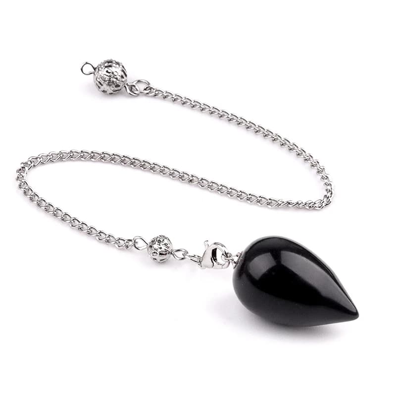 Pendolo a goccia di ossidiana nera per divinazione Dowsing Guarigione Chakra Power Pendenti Pendenti Stregoneria Accessori Wiccan